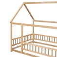 thumbnail image 5 of Full Size House Bed Frame with Full Fence Guardrails, Wooden Platform Bed Frame, Easy to Assemble, Natural, 5 of 9