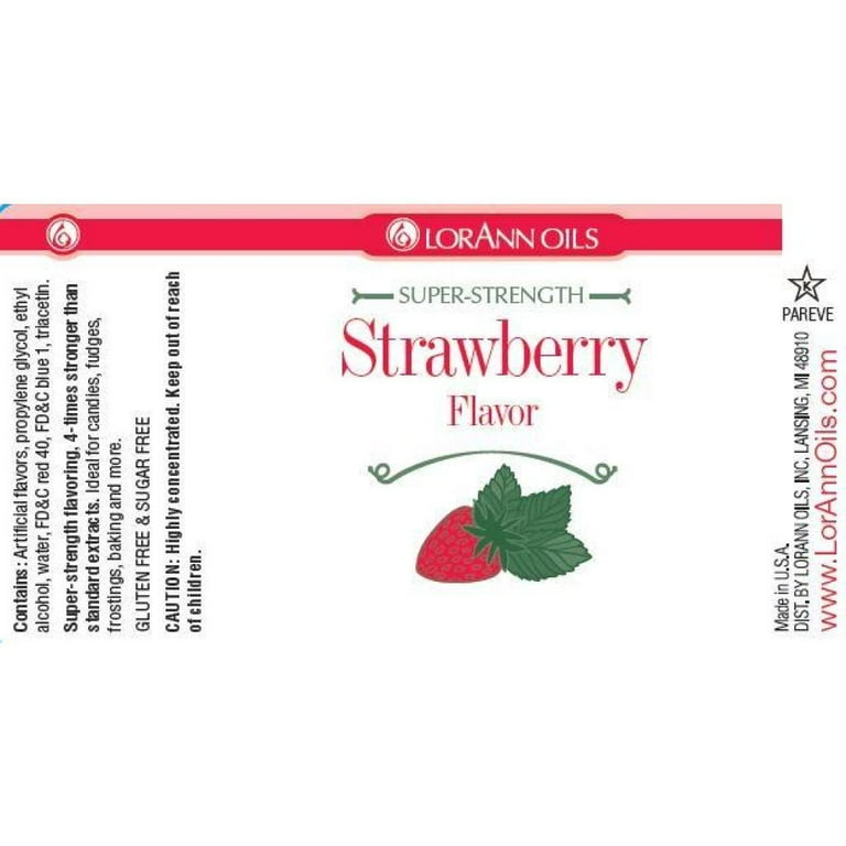 LorAnn Strawberry Super Strength Flavor - 4 Ounce Bottle For Candy Making & Baking