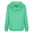 thumbnail image 4 of Lzobxe Sweatshirt for Women Long Sleeved Solid Color Loose Zippered V-neck Hoodie, 4 of 5
