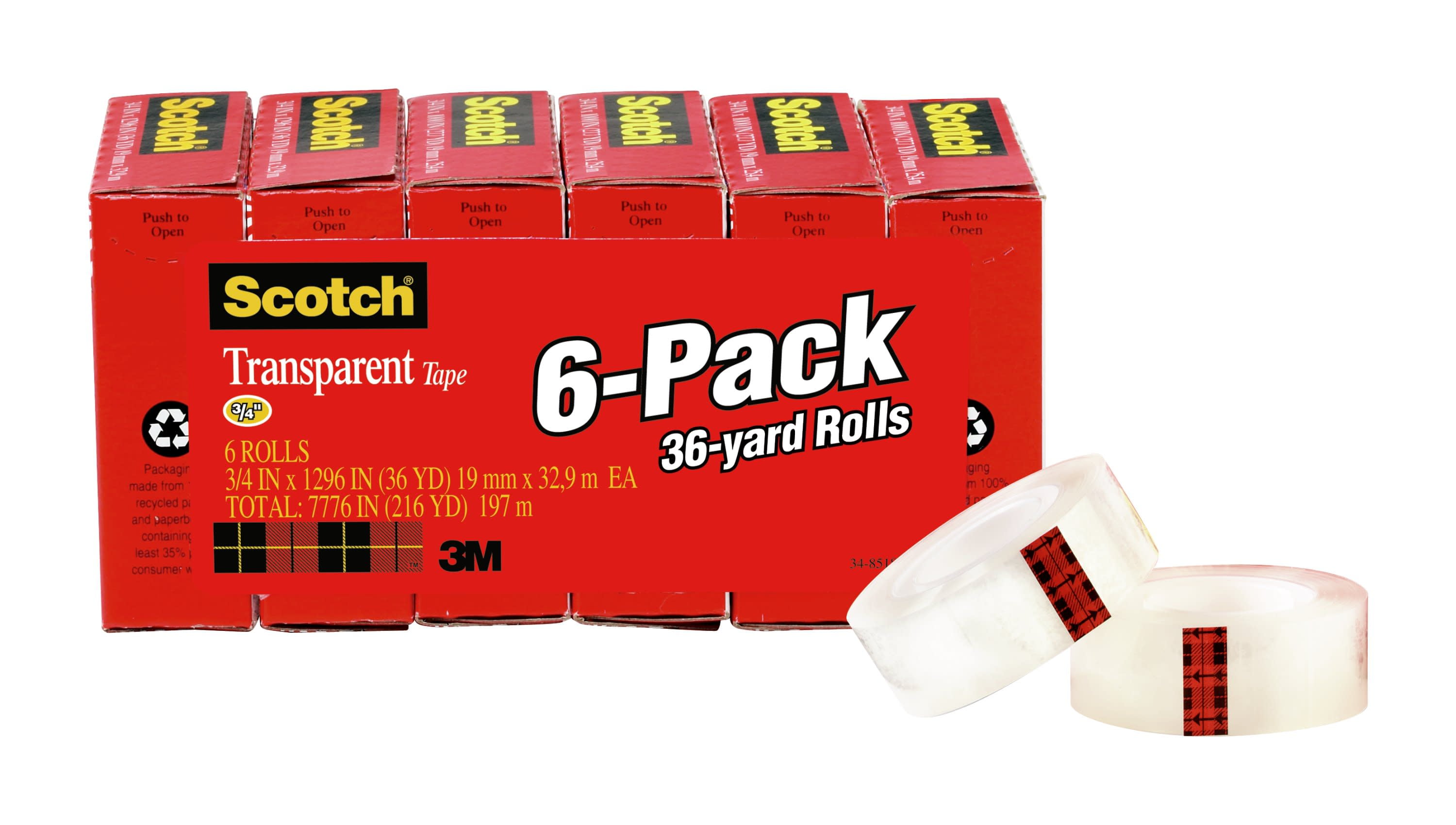 12 Packs: 3 ct. (36 total) Scotch® Giftwrap Tape