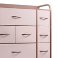 thumbnail image 6 of ModFusion 7 Drawer Rose Gold Fabric Dresser for Bedroom, Living Room & Hallway with Sturdy Steel Frame & Wooden Top, 6 of 7