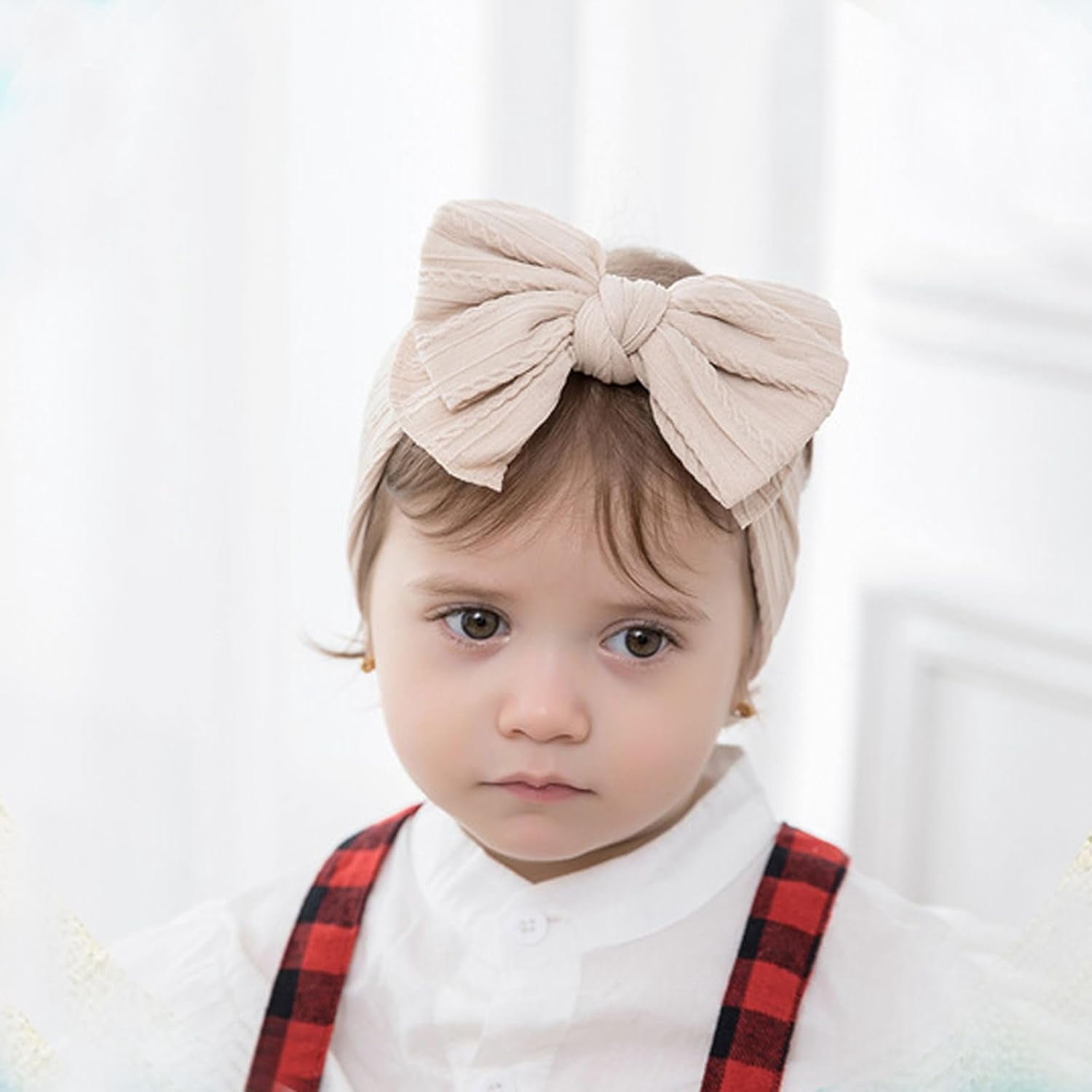 Baby Girls' Headband Set, 20 Pieces Stretchy Nylon with Bows, Lightweight & Soft, for Newborn to Toddler