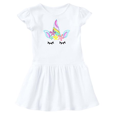 

Inktastic Unicorn Face Gift Toddler Girl Dress