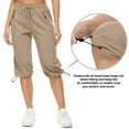 thumbnail image 6 of FEN AI Women Khaki Cargo Longs Shorts Quick Dry UPF 50+ Outdoor Camping Capris Lightweight Stretch Travel Trousers Casual Summer Pants for Ladies, 6 of 10