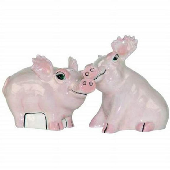 Safari Pigs Couple Kissing Salt and Pepper Shakers Set
