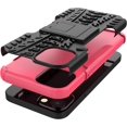 thumbnail image 5 of FFIY for iPhone 13 Case, Heavy Duty Hybrid Slim Dual Layer Rugged Rubber Hybrid Hard/Soft Impact Armor Defender Protective Case with Kickstand for iPhone 13 6.1 Inch (Pink), 5 of 5