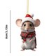 thumbnail image 3 of Adorno plano de ratón navideño | Decoración navideña original para árbol y coche | Decoración festiva para el hogar y el coche | Regalo navideño único para amigos y familiares, 3 of 4