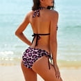 thumbnail image 2 of Leopard Light Purple Background Women's Bikini V Neck Swimsuit Set 2 Piece Over Size Bathing Suit Side Triangle Bathing Suit, 2 of 9
