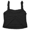 thumbnail image 7 of Elegant Lace Camisole Tank Tennis Top for Everyday Resort Wear Women's Sleeveless Bow Detail Blouse Spring Summer Black S, 7 of 7