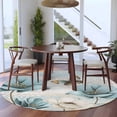 thumbnail image 3 of Spring Floral Round Area Rug 6Ft Washable Circle Rugs for Bathroom Office, Vintage Tulips Flower Butterfly Retro Wood Blue Non-Slip Carpet Floor Mats Indoor Outdoor Carpet Runner Aesthetic Home Decor, 3 of 8