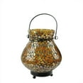 thumbnail image 2 of 6.5" Decorative Blue Mosaic Lota Glass Summer Tea Light Candle Holder Lantern, 2 of 4