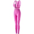 thumbnail image 2 of VBTAPA Womens Workout Set 2 Piece Zip Front Sports Bra & High-Waist Leggings Stretchy Breathable Yoga Outfit Gym Athletic Sets Hot Pink Free Size, 2 of 4