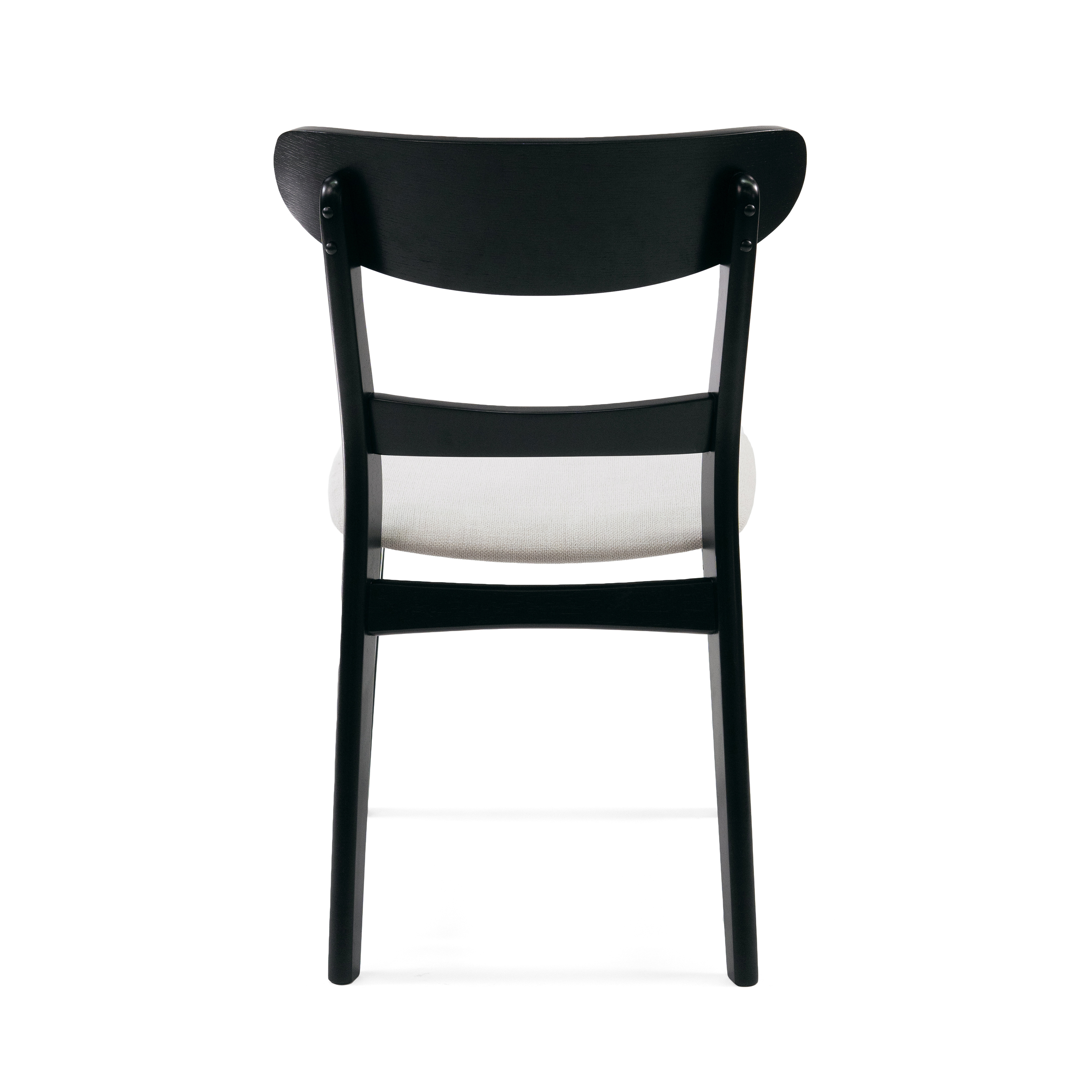 Euroco Wooden Dining Chairs Set of 2, Mid Century Modern Upholstered Kitchen Side Chairs with Curved Backrest,Dining Room Chair for Home,Light Beige