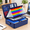 Blue-15.1" x 11.2" x 4.3",Colorful, variant on 5200℉ Document Box With 25 Pockets Accordion File Folder
