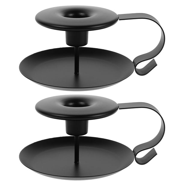 2 portavelas cónicos vintage de metal con asa, soporte de exhibición para mesa de boda, centro de mesa para cena navideña, recuerdo de fiesta