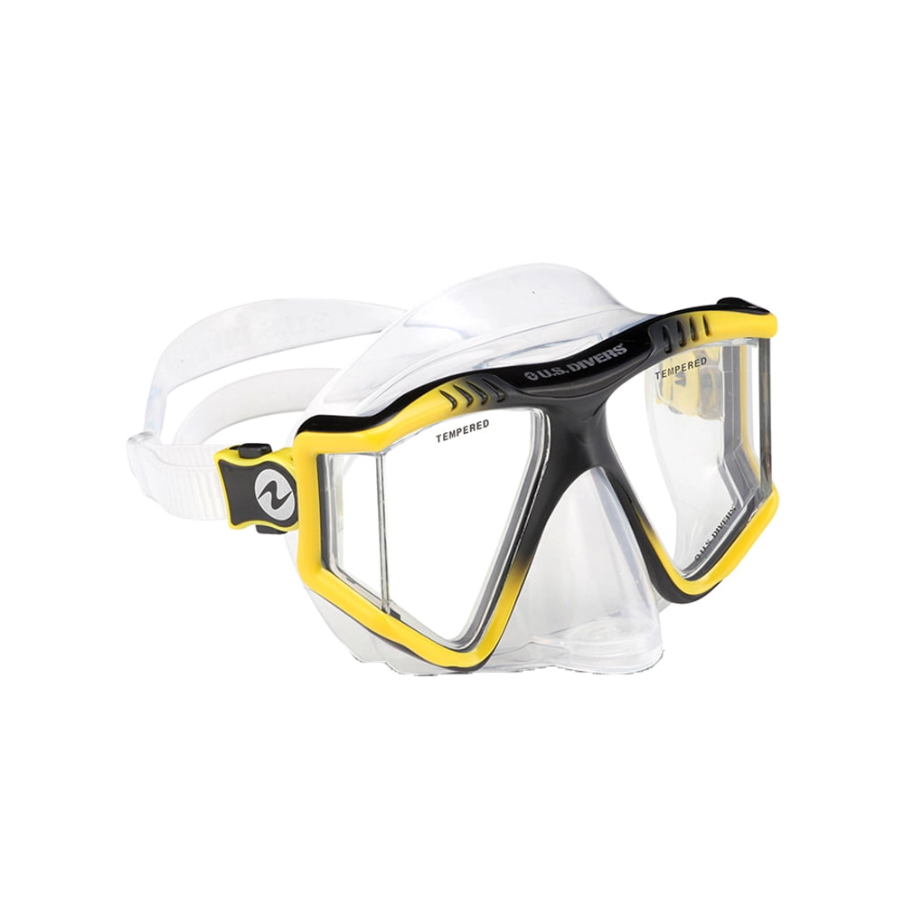 Yellow U.S Divers Lux Mask Snorkel Combo w/ Mount Compatible w/ GoPro Cameras 