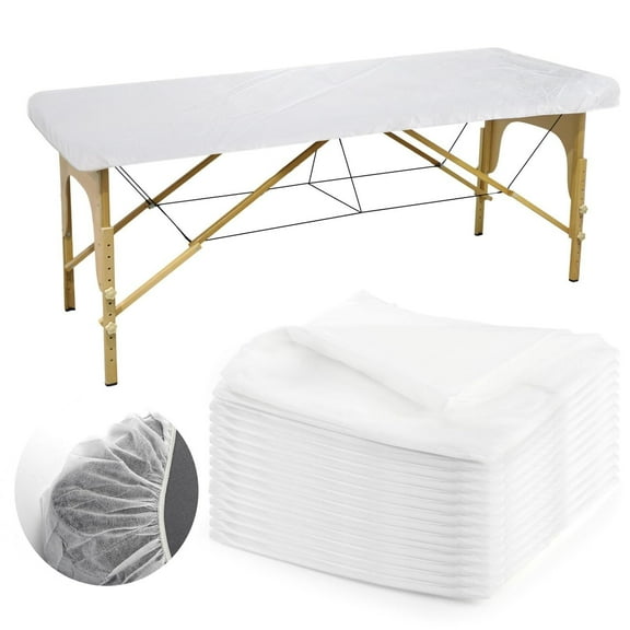 30 PCS Massage Table Sheets Disposable, Elastic Fitted Spa Bed Covers, Breathable Non Woven Fabric Massage Table Protector for Tattoo, Hotels, Esthetician, 35" x 86", White