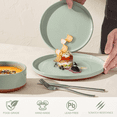 thumbnail image 3 of Onader Dinnerware Sets for 4, 12-Piece Plates and Bowls Set, Stoneware Dinning Ware Set for Kitchen, Dishwasher & Microwave Safe, Mild Green, 3 of 7