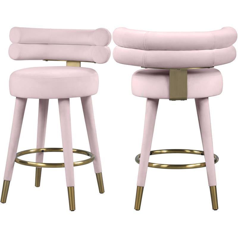 pink and gold bar stools set of 2