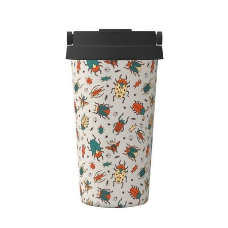 

Fuzoiu summer insects Print Stainless Steel Travel Mug Vacuum Insulated Coffee Travel Mug Reusable Coffee Cup for Hot and Cold