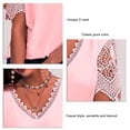 thumbnail image 3 of Mujeres Blusa de manga corta V Masajeadores cuello lindo Encaje color puro moda transpirable casual para compras citas Oficina, 3 of 5