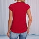 thumbnail image 5 of Camiseta de Corta con Cuello Redondo y Fruncido para Mujer, Color Rojo, Talla S, 5 of 7