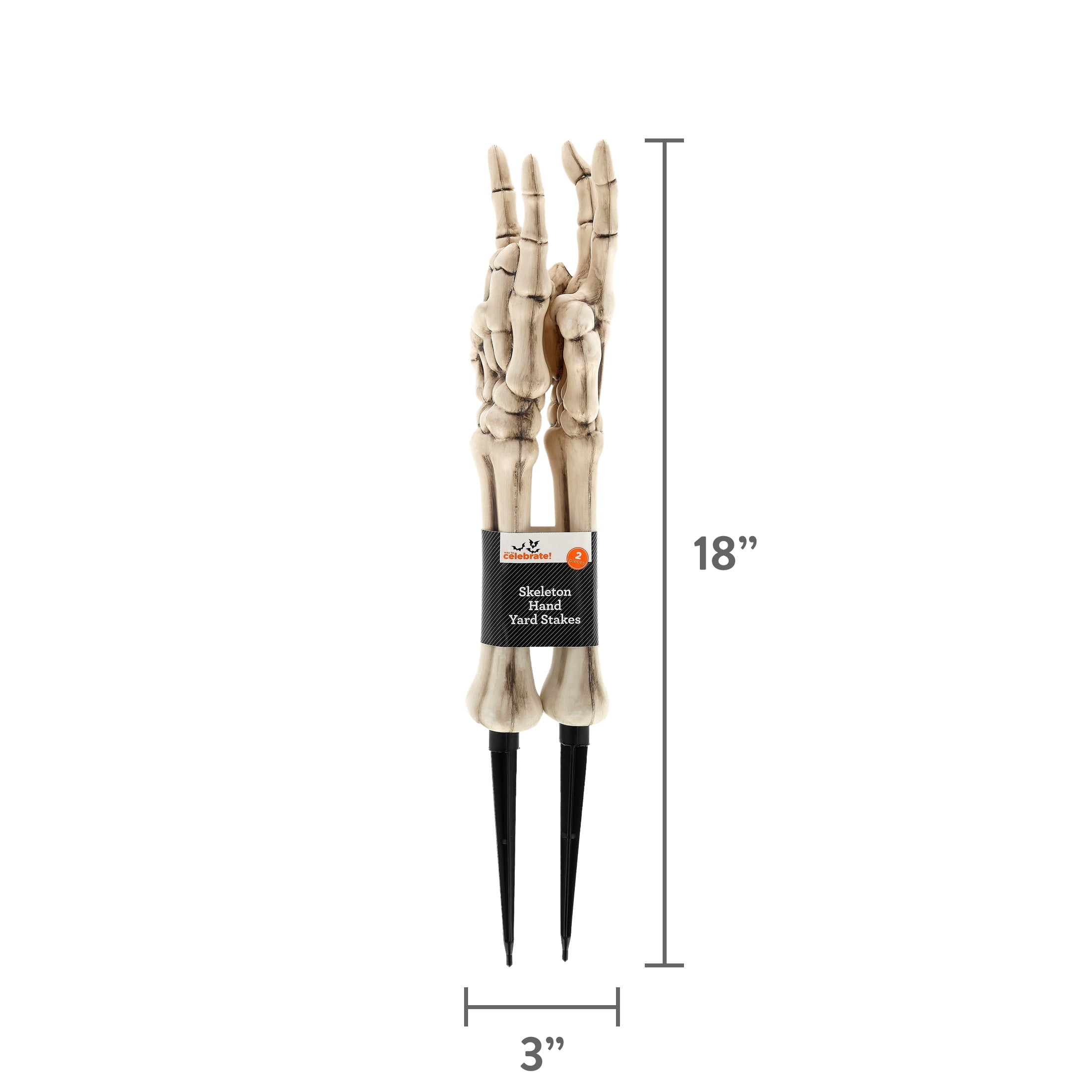 Skeleton Hand Yard Stakes Outdoor Decoration, White, 18.1", 2 Count, Halloween by Way To Celebrate