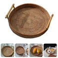 thumbnail image 2 of 1pc Handmade Rattan Basket Fresh Fruit Storage Container Home Storage Basket, 2 of 3