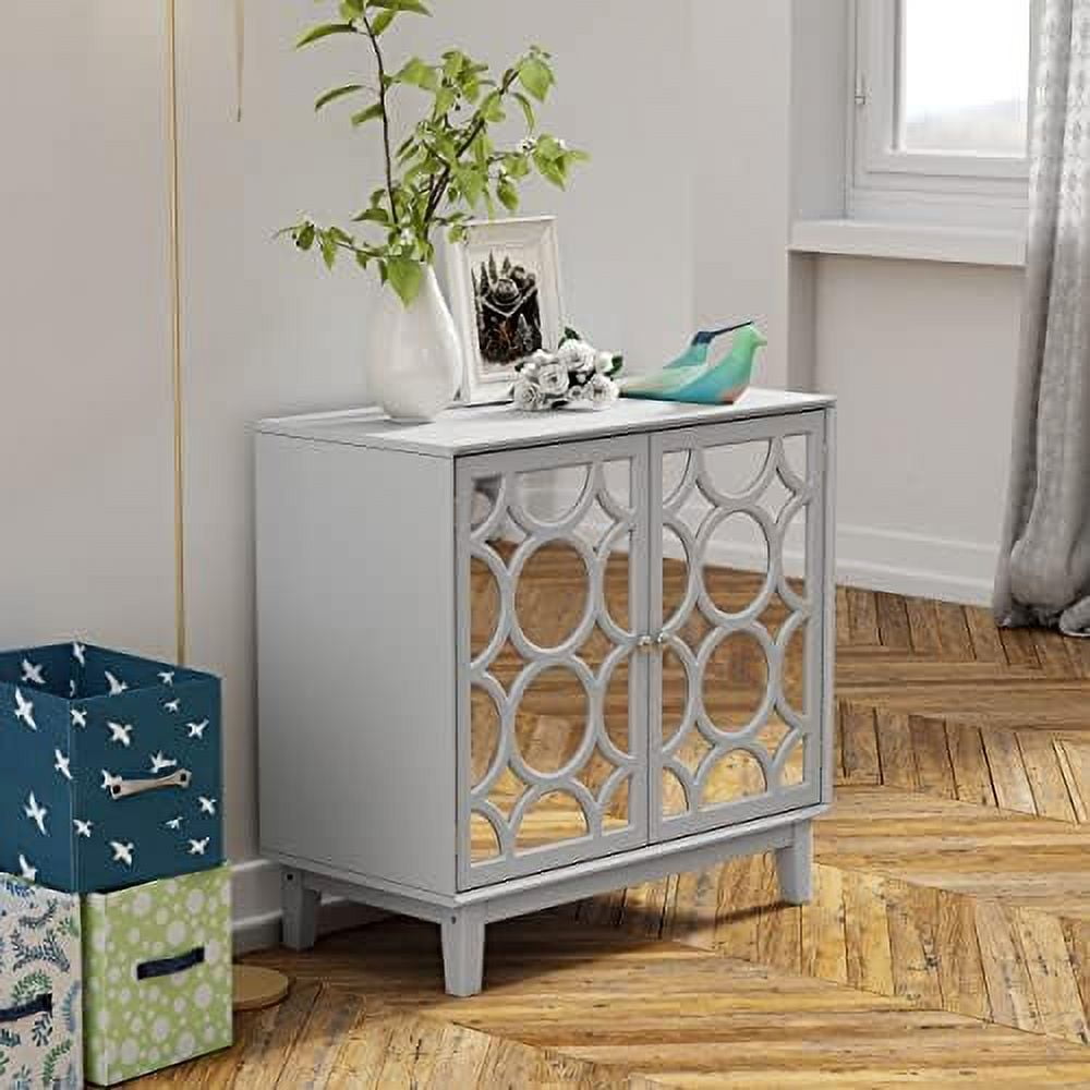 KHBIULIFE Modern Contemporary Nightstand  2-Drawer Front Mirror Nightstand  for Small Spaces  Bedroom  Black