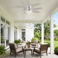 thumbnail image 6 of Parrot Uncle 52" Modern Chrome Flush Mount Chandelier Ceiling Fan with Lights and Remote, Low Profile Ceiling Fan for Bedroom, Living Room, 6 of 12