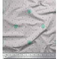 thumbnail image 1 of Soimoi Gray Rayon Fabric Leaves & Asterisk Symbol Decor Fabric Printed Yard 42 Inch Wide, 1 of 3