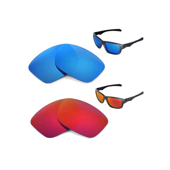 Walleva Polarized Ice Blue   Fire Red Lenses For Oakley Jupiter Squared