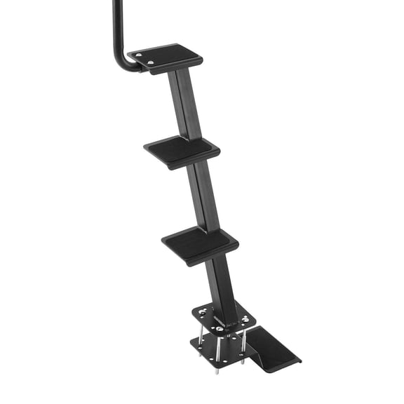 Heavy Duty 4 Step Boat Trailer Ladder with Handle Non Slip Surface 3 Mounting Angles for 3x3 3x5 4x4 Frame Carbon Steel Bottom Mount