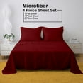thumbnail image 5 of Dorm Twin XL Sheets 4 Pcs, 100% Brushed Microfiber Twin Extra Long Sheets to fit Upto 15" Deep Mattress - Burgundy Solid, 5 of 5
