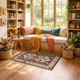 thumbnail image 2 of ODIKA 3'x5' Ultra-Soft Throw Mat, Dining Vintage Under Southwestern Boho Motifs Ornate Border Large None Washable, Bare feet friendly, Easy Care Indoor rug for Bedside, Vanity, 2 of 7