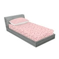 thumbnail image 2 of Ambesonne Colorful Fitted Sheet & Pillow Sham Set, Romantic Polka Dots, Twin, Pink Purple, 2 of 2