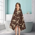 thumbnail image 6 of Brown Cartoon Dinosaurs Fossils Pattern Hooded Bath Towel，50"x30" for Ages 3 To 12 Kids, Quick Dry Lightweight Soft Microfiber Hood Beach Towel Cover Up for Kids, 6 of 7