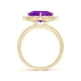 thumbnail image 2 of ANGARA Natural 3.3 Ct. Amethyst with Diamond Solitaire Engagement Ring in 14K Yellow Gold for Women (Ring Size: 3), 2 of 9