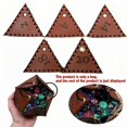 thumbnail image 3 of Bolsa de dados D20 de cuero PU, bolsa de dados poliédricos Bolsa portátil con cordón para juegos, bolsa de dados DND, marrón, 3 of 5