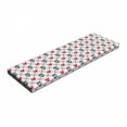 thumbnail image 1 of Skull Bench Pad, Geometric Skulls and Hearts Crosses Stitch Work Knitted Nordic Pattern Print, HR Foam Cushion with Decorative Fabric Cover, 45" x 15" x 2", Grey Red Coconut, by Ambesonne, 1 of 3