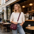thumbnail image 5 of Large Capacity Women's Crossbody Bag - Stylish Multi Pocket Shoulder Bag for Commuters, Lightweight Oxford Fabric, Adjustable Strap, Ideal for Travel, Shopping, and Daily Use Purple, 5 of 6