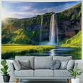 thumbnail image 4 of Awpe Seljalandsfoss Waterfall Against the Sun South Iceland Decorations for Dorm Tapestry Painting, 4 of 6