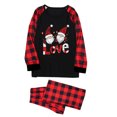 thumbnail image 2 of Odeerbi Christmas Pajamas for Family Plaid Holiday Long Sleeve Family Christmas Pajamas Matching Sets Mom Fashion Casual Plaid Print Tops Pants Sleepwear Family Matching PJs Set Black, 2 of 4