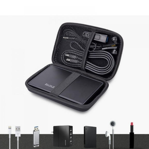 Earphones Case Pouch Earbuds Carrying Case Black Headphone Case Portable Travel Cases for Earphones Headset Charger Cable USB Keys with Durable Exterior,Soft Cloth Inner