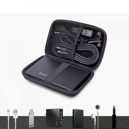 Earphones Case Pouch Earbuds Carrying Case Black Headphone Case Portable Travel Cases for Earphones Headset Charger Cable USB Keys with Durable Exterior Soft Cloth Inner