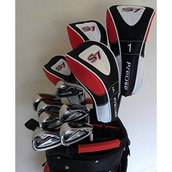 Mens Complete Golf Set Custom Fit for Tall Men 6'0- 6'6" Tall Right Hand Deluxe Cart Bag Stiff