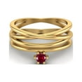 thumbnail image 2 of 3mm Round Ruby 925 Sterling Silver Gold Vermeil Twisted Valentines Day Gifts Ring, 2 of 4