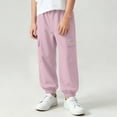 thumbnail image 6 of HAOTAGS Boys Cargo Pants (5-15) Elastic Waist Pockets Loose Ankle Pants Nylon Spandex Purple Size 5, 6 of 10