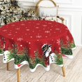 thumbnail image 4 of Christmas Tree Snowman Tablecloth Rectangle Holiday Table Cloth for Farm Table Cover Waterproof & Spillproof Fabric Tablecloths Christmas Home Decorations for Kitchen Party Dinner Picnic 60" x 84", 4 of 5