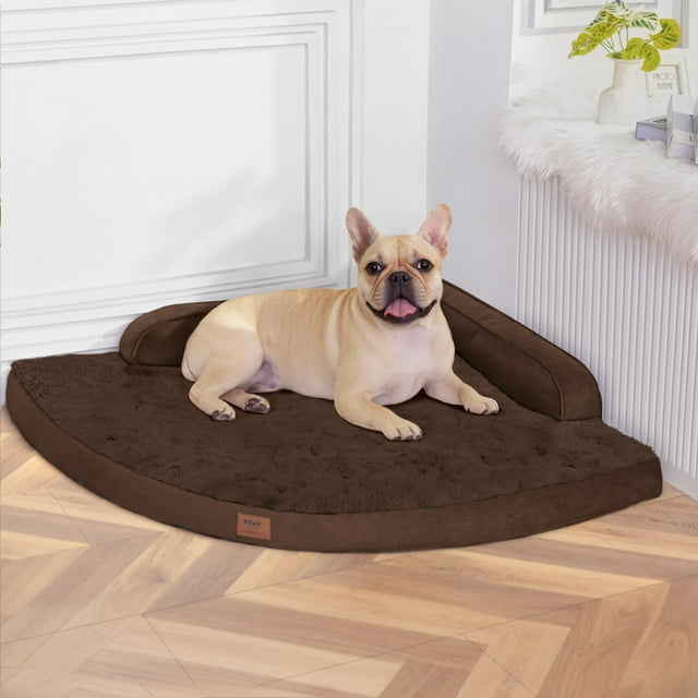 Cama ortopédica para perros MEKIY con funda extraíble y lavable, color marrón L